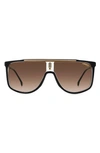 Carrera Eyewear 61mm Gradient Flat Top Sunglasses In Black Gold/ Brown Gradient
