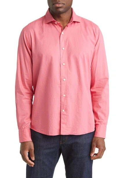 Peter Millar Crown Crafted Sojourn Garment Dye Button-up Shirt In Clay Rose
