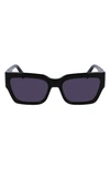 Longchamp 55mm Rectangular Sunglasses In Black