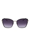Longchamp 58mm Gradient Butterfly Sunglasses In Black/ Gradient Smoke