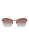 Longchamp 58mm Gradient Butterfly Sunglasses In White/ Gradient Brown