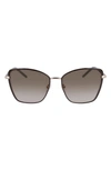 Longchamp 58mm Gradient Butterfly Sunglasses In Brown/ Gradient Khaki