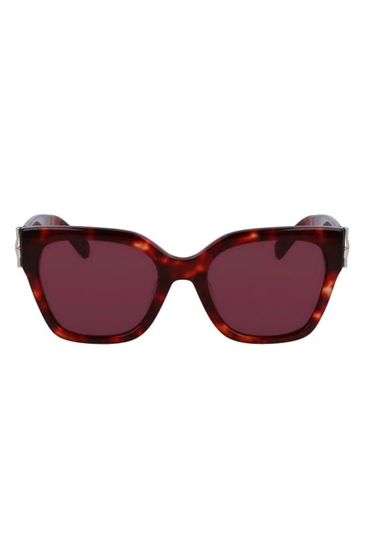 Longchamp 55mm Rectangular Sunglasses In Red Havana