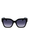 Longchamp 55mm Rectangular Sunglasses In Black