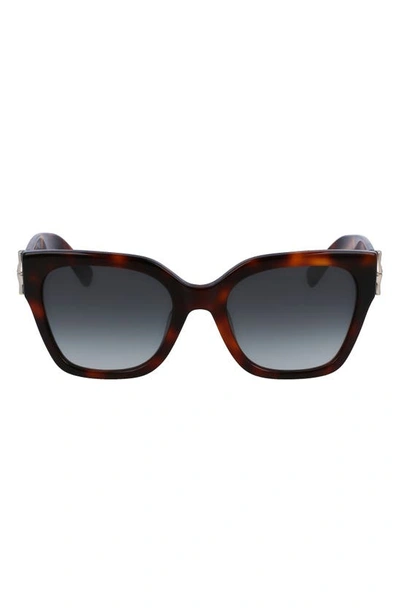 Longchamp 55mm Rectangular Sunglasses In Havana