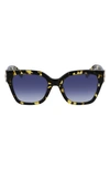 Longchamp 55mm Rectangular Sunglasses In Yellow Havana