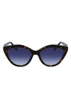 Longchamp 56mm Cat Eye Sunglasses In Dark Havana