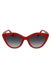Longchamp 56mm Cat Eye Sunglasses In Red