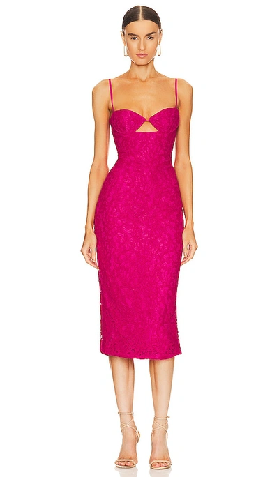 Bardot Ivanna Lace Midi Dress In Pink