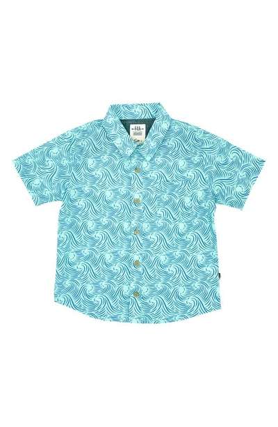 Feather 4 Arrow Kids' Peaks Short Sleeve Button-up Shirt In Beach Glass