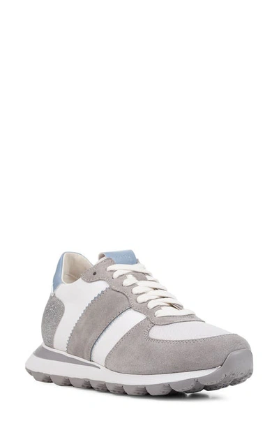 Geox Spherica Sneaker In Light Grey/ White
