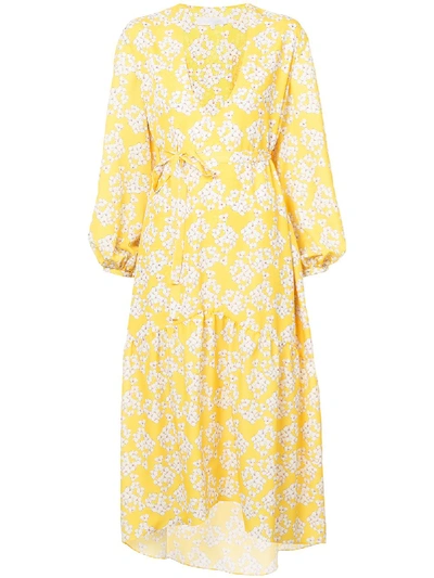 Borgo De Nor Beatrice Floral-print Crepe Maxi Dress In Yellow