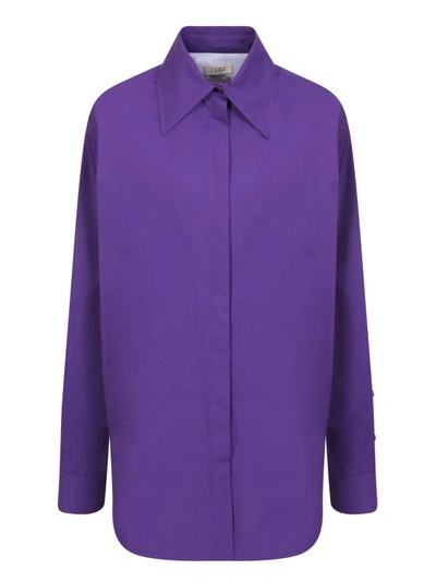 Quira Oversized Button-up Top In Purple