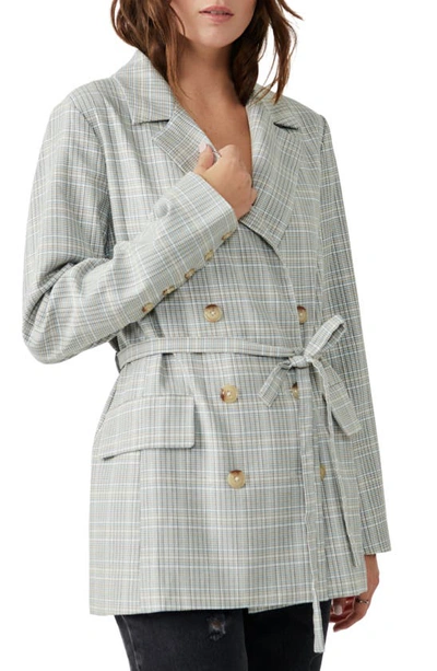 Free People Olivia Plaid Blazer In Natural Plaid Combo