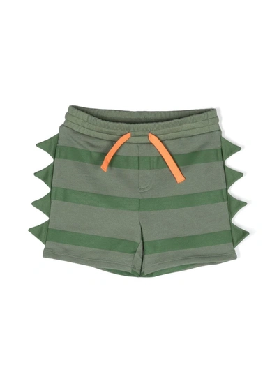 Stella Mccartney Kids' Little Boy's & Boy's Gecko Striped Spiked Shorts In Green