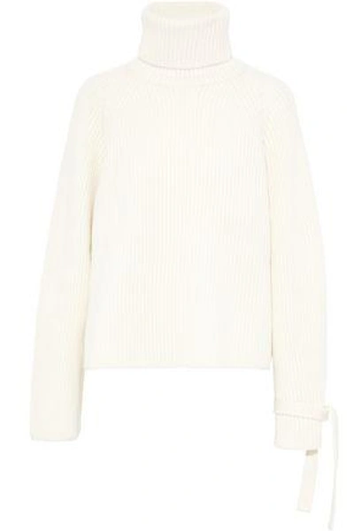 Joseph Woman Ribbed Wool Turtleneck Sweater Off-white