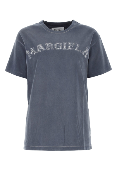 Maison Margiela Logo Print T-shirt In Blue