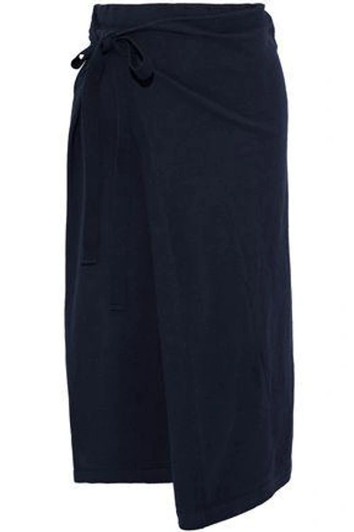 Joseph Woman Cotton Wrap Midi Skirt Navy