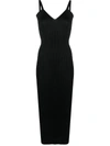 Our Legacy V-neck Ribbed-knit Dress In Black