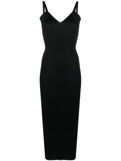 Our Legacy V-neck Sleeveless Knitted Midi Dress In Black