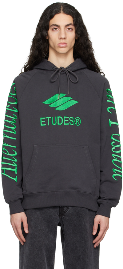 Etudes Studio Racing Eco Logo刺绣连帽衫 In Black