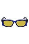 Ferragamo 54mm Rectangular Sunglasses In Blue/ Grey