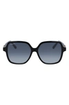 Ferragamo 57mm Gradient Rectangular Sunglasses In Black