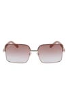 Ferragamo 60mm Gradient Rectangular Sunglasses In Rose Gold/ Nude