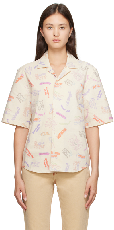 Jacquemus La Chemise Aouro Canvas Shirt In Beige