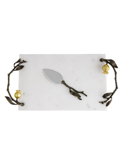 Michael Aram Pomegranate Small Marble Cheese Board & Knife Set