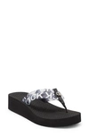Calvin Klein Women's Meena Beach Slip-on Wedge Flip Flops Women's Shoes In Black Multi