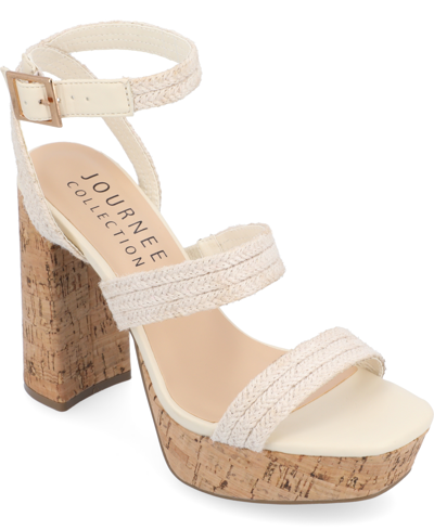 Journee Collection Women's Sienne Platform Sandals Women's Shoes In Natural