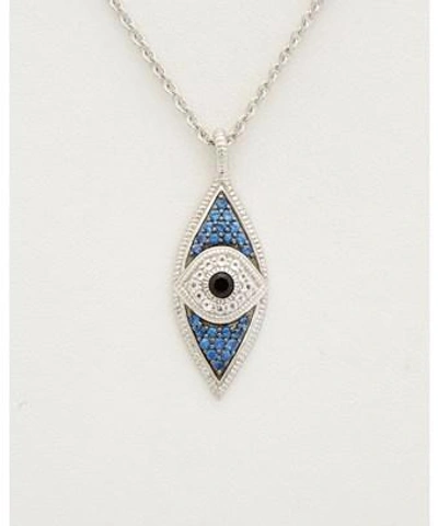 Judith Ripka Silver 0.79 Ct. Tw. Gemstone Evil Eye Necklace In Nocolor ...