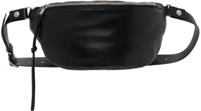 Jil Sander Embossed Logo Leather Belt Bag In 1 - Black