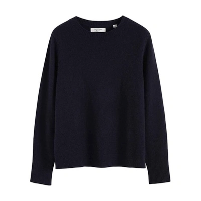 Chinti & Parker Camel Cashmere Boxy Sweater In Navy