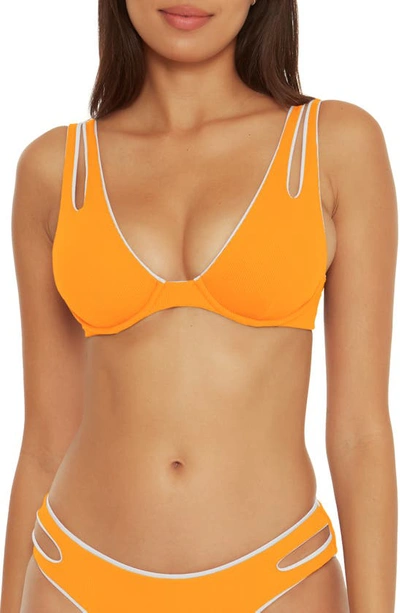 Becca Fine Line Underwire Bikini Top In Orange Burst