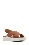 Clarks Dashlite Wish Platform Sandal In Dark Tan Suede