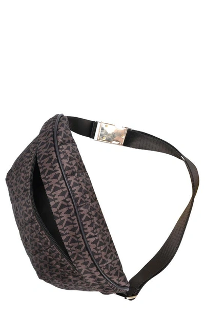 Michael Kors Monogram Print Nylon Belt Bag In Brown