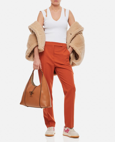 Max Mara Cesira Canvas Trousers In Orange