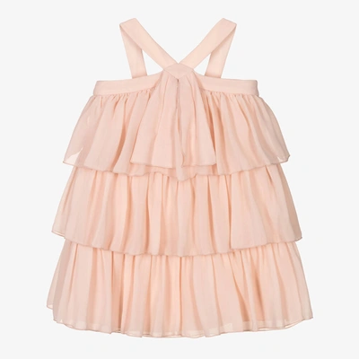 Abel & Lula Babies' Girls Pink Tiered Chiffon Dress