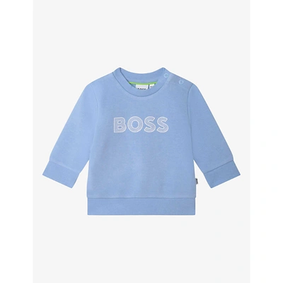 Hugo Boss Babies' Boys Blue Cotton Logo Sweatshirt