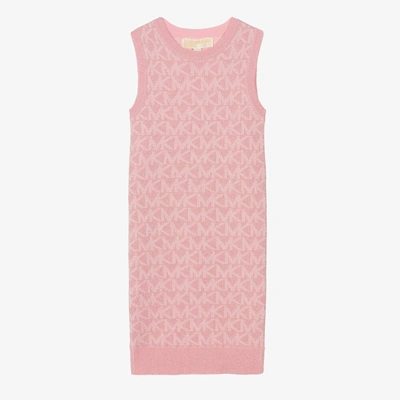 Michael Kors Kids' Girls Sparkly Pink Knitted Dress