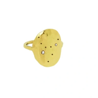 Yvonne Henderson Jewellery Virgo Constellation Ring With White Sapphires Gold