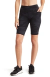 Sweaty Betty Power High Waist Pocket Bike Shorts In Ultra Black Camo Print