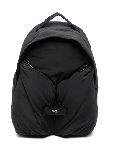 Y-3 Logo-strap Multi-pocket Backpack In Black