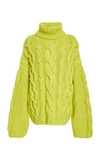 Marina Moscone Exploded Cable Knit Pullover In Yellow