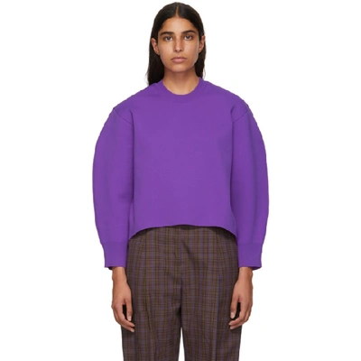 Tibi Purple Sculpted Sleeve Sweater