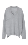 Tibi Cashmere V-neck Sweater In Grey