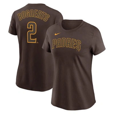 Nike Women's  Xander Bogaerts Brown San Diego Padres Name And Number T-shirt