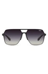 Quay Backstage Pass 52mm Aviator Sunglasses In Black,fade Polarized
